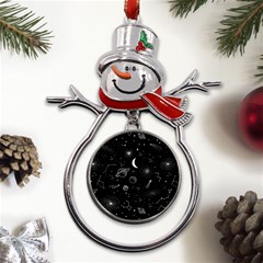 Cosmic Black Space Star Metal Snowman Ornament