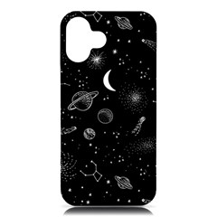 Cosmic Black Space Star Iphone 16 Plus Black Uv Print Pc Hardshell Case