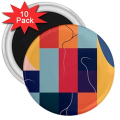  Minimalist Pattern With Simple Lines And Shapes, Creating A Clean And Modern Aesthe 3  Magnets (10 Pack) 