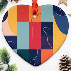  Minimalist Pattern With Simple Lines And Shapes, Creating A Clean And Modern Aesthe Heart Ornament (two Sides)