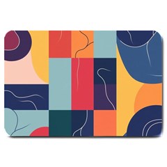  Minimalist Pattern With Simple Lines And Shapes, Creating A Clean And Modern Aesthe Large Doormat by myclothy