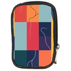  Minimalist Pattern With Simple Lines And Shapes, Creating A Clean And Modern Aesthe Compact Camera Leather Case