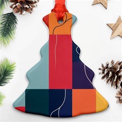  Minimalist Pattern With Simple Lines And Shapes, Creating A Clean And Modern Aesthe Ornament (christmas Tree) 