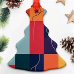  Minimalist Pattern With Simple Lines And Shapes, Creating A Clean And Modern Aesthe Christmas Tree Ornament (Two Sides) Front