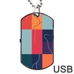  Minimalist Pattern With Simple Lines And Shapes, Creating A Clean And Modern Aesthe Dog Tag Usb Flash (one Side)