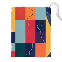  Minimalist Pattern With Simple Lines And Shapes, Creating A Clean And Modern Aesthe Drawstring Pouch (4xl) by myclothy