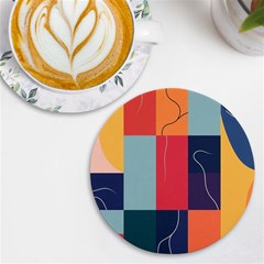  Minimalist Pattern With Simple Lines And Shapes, Creating A Clean And Modern Aesthe Uv Print Round Tile Coaster