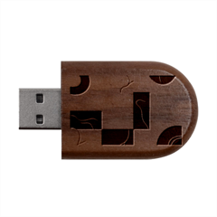  Minimalist Pattern With Simple Lines And Shapes, Creating A Clean And Modern Aesthe Wood Oval Usb Flash Drive by myclothy