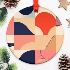 Minimalist Pattern With Simple Lines And Shapes, Creating A Clean And Modern Aesthe Ornament (round)