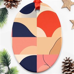 Minimalist Pattern With Simple Lines And Shapes, Creating A Clean And Modern Aesthe Ornament (oval)