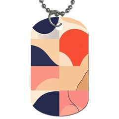 Minimalist Pattern With Simple Lines And Shapes, Creating A Clean And Modern Aesthe Dog Tag (one Side)