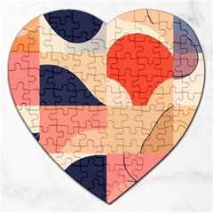 Minimalist Pattern With Simple Lines And Shapes, Creating A Clean And Modern Aesthe Jigsaw Puzzle (heart)