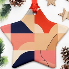 Minimalist Pattern With Simple Lines And Shapes, Creating A Clean And Modern Aesthe Star Ornament (two Sides) by myclothy