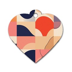 Minimalist Pattern With Simple Lines And Shapes, Creating A Clean And Modern Aesthe Dog Tag Heart (one Side)