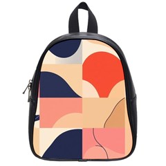 Minimalist Pattern With Simple Lines And Shapes, Creating A Clean And Modern Aesthe School Bag (small)