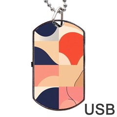 Minimalist Pattern With Simple Lines And Shapes, Creating A Clean And Modern Aesthe Dog Tag Usb Flash (one Side) by myclothy