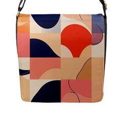 Minimalist Pattern With Simple Lines And Shapes, Creating A Clean And Modern Aesthe Flap Closure Messenger Bag (l)