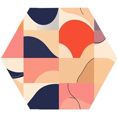 Minimalist Pattern With Simple Lines And Shapes, Creating A Clean And Modern Aesthe Wooden Puzzle Hexagon by myclothy