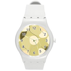 Minimalist Pattern With Simple Lines And Shapes, Creating A Clean And Modern Aesthetic 01 Round Plastic Sport Watch (M)