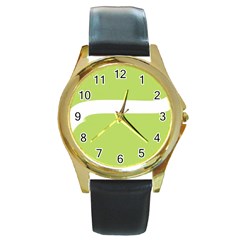 A Minimalist Pattern With Simple Lines And Shapes, Creating A Clean And Modern Aesthetic 02 Round Gold Metal Watch