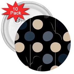 A Minimalist Pattern With Simple Lines And Shapes, Creating A Clean And Modern Aesthetic 03 3  Buttons (10 Pack) 