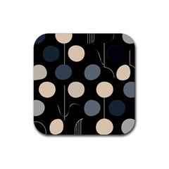 A Minimalist Pattern With Simple Lines And Shapes, Creating A Clean And Modern Aesthetic 03 Rubber Coaster (square)