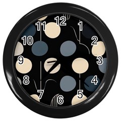 A Minimalist Pattern With Simple Lines And Shapes, Creating A Clean And Modern Aesthetic 03 Wall Clock (black)