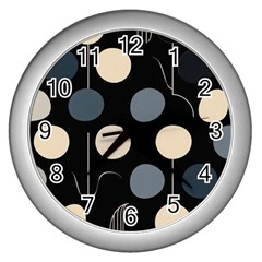 A Minimalist Pattern With Simple Lines And Shapes, Creating A Clean And Modern Aesthetic 03 Wall Clock (silver)