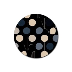 A Minimalist Pattern With Simple Lines And Shapes, Creating A Clean And Modern Aesthetic 03 Rubber Coaster (round)