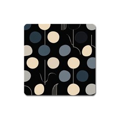 A Minimalist Pattern With Simple Lines And Shapes, Creating A Clean And Modern Aesthetic 03 Square Magnet by myclothy