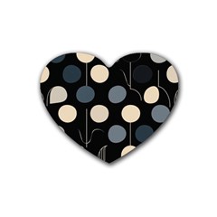 A Minimalist Pattern With Simple Lines And Shapes, Creating A Clean And Modern Aesthetic 03 Rubber Heart Coaster (4 Pack)