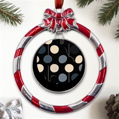 A Minimalist Pattern With Simple Lines And Shapes, Creating A Clean And Modern Aesthetic 03 Metal Red Ribbon Round Ornament