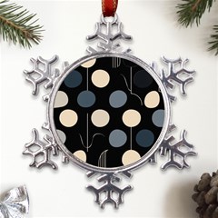 A Minimalist Pattern With Simple Lines And Shapes, Creating A Clean And Modern Aesthetic 03 Metal Large Snowflake Ornament by myclothy