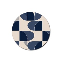 A Minimalist Pattern With Simple Lines And Shapes, Creating A Clean And Modern Aesthetic 04 Rubber Round Coaster (4 Pack)