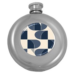 A Minimalist Pattern With Simple Lines And Shapes, Creating A Clean And Modern Aesthetic 04 Round Hip Flask (5 Oz)