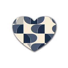 A Minimalist Pattern With Simple Lines And Shapes, Creating A Clean And Modern Aesthetic 04 Rubber Coaster (heart)