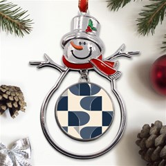 A Minimalist Pattern With Simple Lines And Shapes, Creating A Clean And Modern Aesthetic 04 Metal Snowman Ornament by myclothy