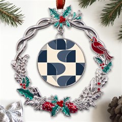 A Minimalist Pattern With Simple Lines And Shapes, Creating A Clean And Modern Aesthetic 04 Metal X mas Wreath Holly Leaf Ornament by myclothy