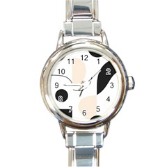 A Minimalist Pattern With Simple Lines And Shapes, Creating A Clean And Modern Aesthetic 05 Round Italian Charm Watch