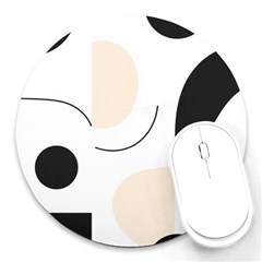 A Minimalist Pattern With Simple Lines And Shapes, Creating A Clean And Modern Aesthetic 05 Round Mousepad