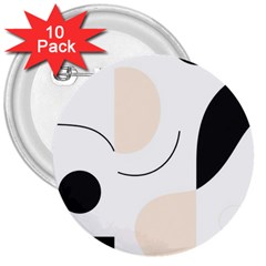 A Minimalist Pattern With Simple Lines And Shapes, Creating A Clean And Modern Aesthetic 05 3  Buttons (10 Pack) 