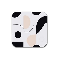 A Minimalist Pattern With Simple Lines And Shapes, Creating A Clean And Modern Aesthetic 05 Rubber Coaster (square)