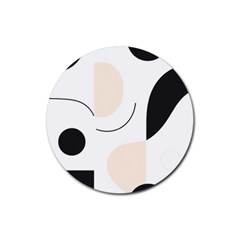 A Minimalist Pattern With Simple Lines And Shapes, Creating A Clean And Modern Aesthetic 05 Rubber Coaster (round)