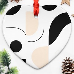 A Minimalist Pattern With Simple Lines And Shapes, Creating A Clean And Modern Aesthetic 05 Heart Ornament (two Sides) by myclothy