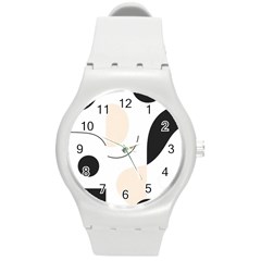 A Minimalist Pattern With Simple Lines And Shapes, Creating A Clean And Modern Aesthetic 05 Round Plastic Sport Watch (m) by myclothy