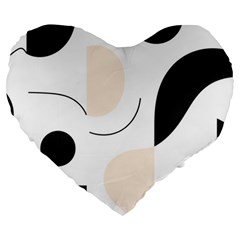 A Minimalist Pattern With Simple Lines And Shapes, Creating A Clean And Modern Aesthetic 05 Large 19  Premium Flano Heart Shape Cushions