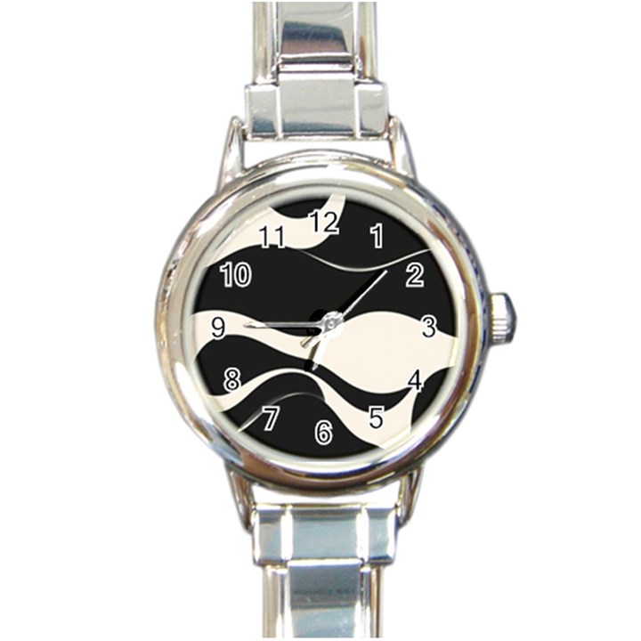 A Minimalist Pattern With Simple Lines And Shapes, Creating A Clean And Modern Aesthetic 06 Round Italian Charm Watch