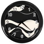 A Minimalist Pattern With Simple Lines And Shapes, Creating A Clean And Modern Aesthetic 06 Wall Clock (Black) Front