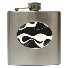 A Minimalist Pattern With Simple Lines And Shapes, Creating A Clean And Modern Aesthetic 06 Hip Flask (6 Oz)