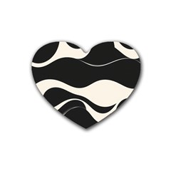 A Minimalist Pattern With Simple Lines And Shapes, Creating A Clean And Modern Aesthetic 06 Rubber Heart Coaster (4 Pack)